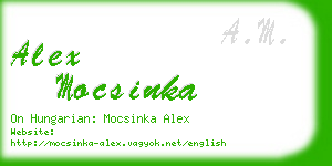 alex mocsinka business card
